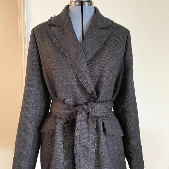 Bishop + Young Frayed Edge Belted Blazer - Picture 1 of 11